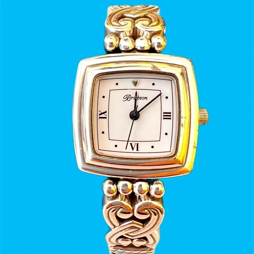 Brighton Santa Rosa Ladies Wristwatch Silver Plate Bracelet Watch - New battery
